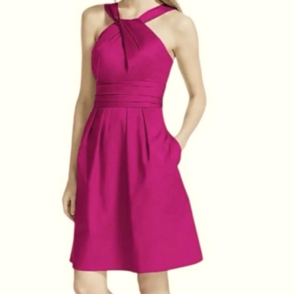 David's Bridal Pink Halter Sundress for Cocktail